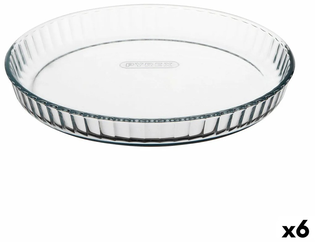 Molde para o Forno Pyrex Classic Redondo Plano 27,7 X 27,7 X 3,5 cm Transparente (6 Unidades)