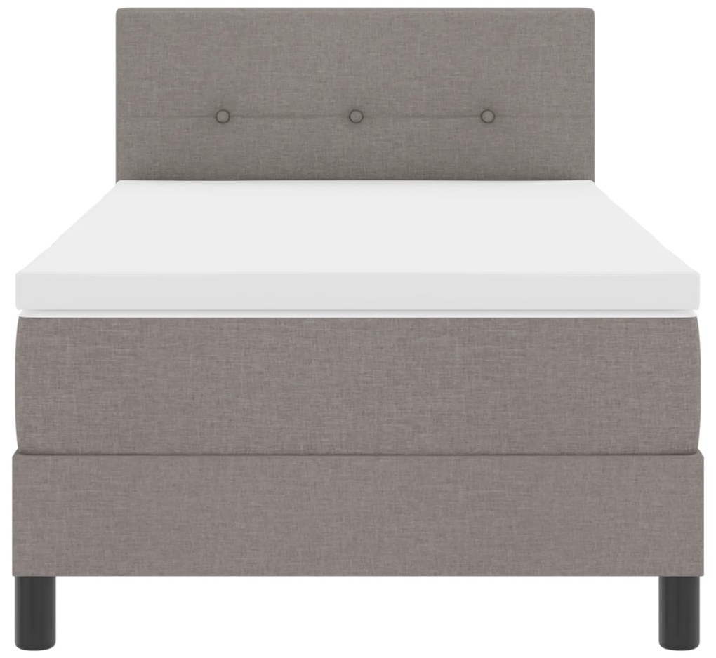 Cama Box Spring com Colchão Taupe 90x200 cm Tecido