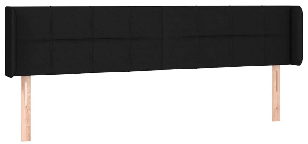 Cabeceira de cama c/ luzes LED tecido 203x16x78/88 cm preto