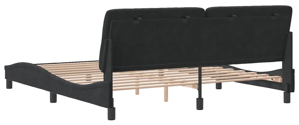 Estrutura de cama sem colchão 180x200 cm veludo preto