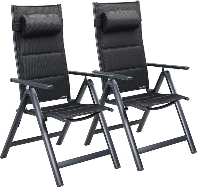 Conjunto de 2 Cadeiras de jardim Bern Premium estofada antracite