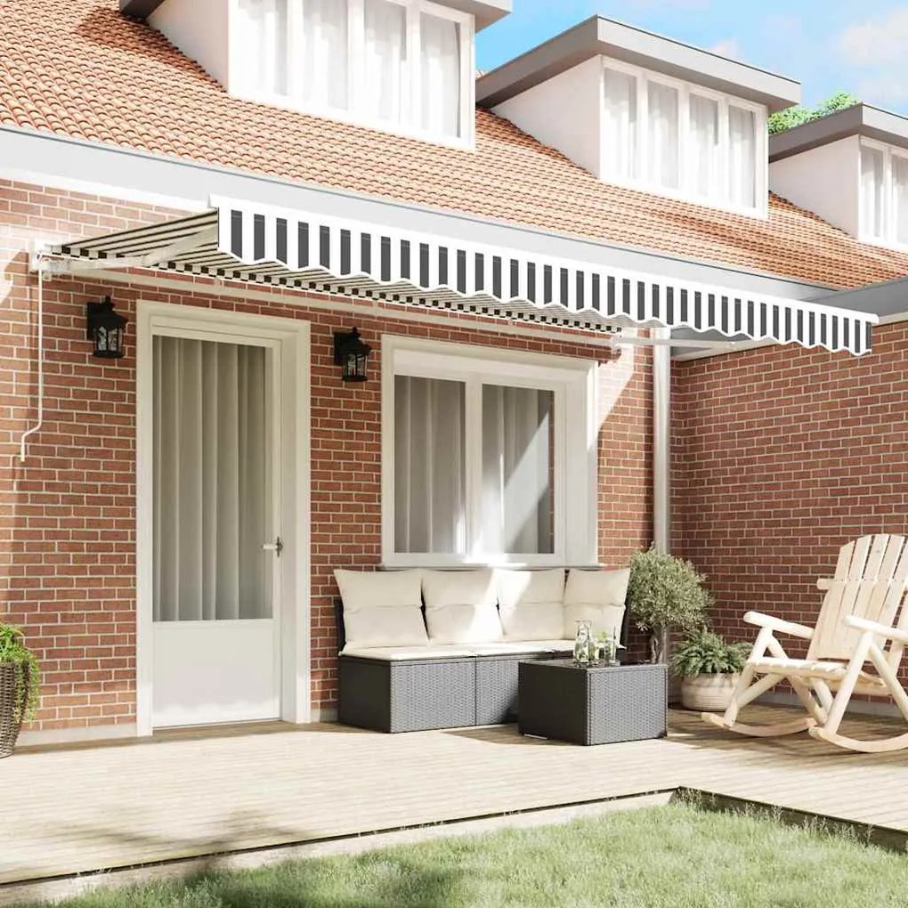 Tecido de Substituição para Toldo de 4x2 m em Antracite e Branco