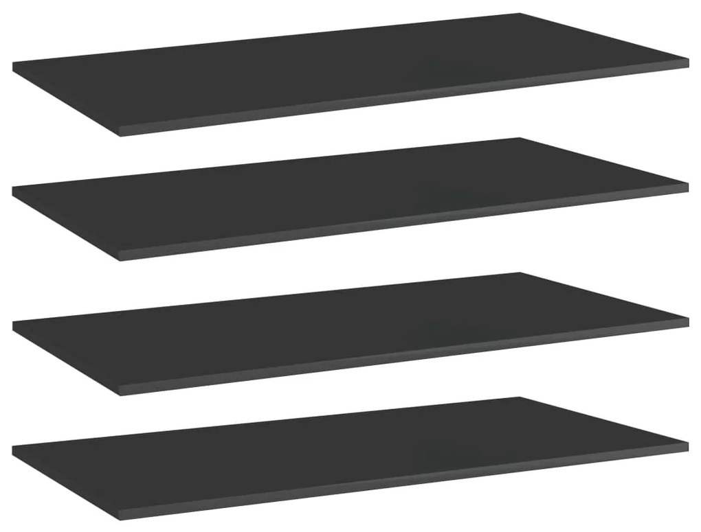 vidaXL Prateleiras estante 4pcs 80x20x1,5cm contrapl. preto brilhante