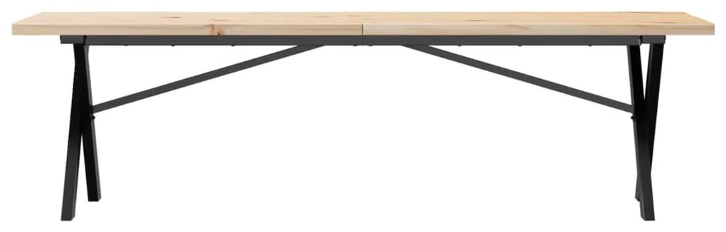 Mesa de centro estrutura em X 160x40x45,5cm pinho/aço