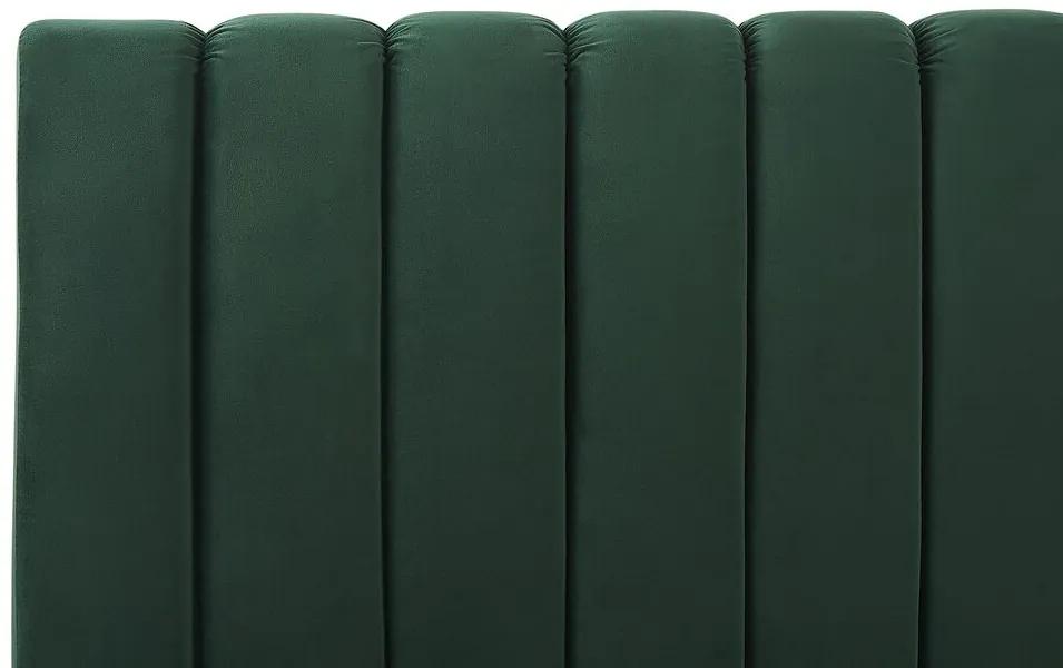 Cama de casal em veludo verde esmeralda 140 x 200 cm MARVILLE Beliani