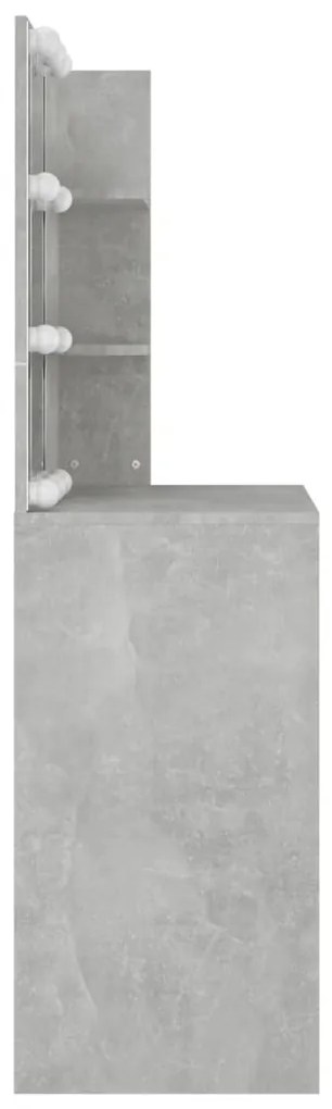 Toucador com LEDs 74,5x40x141 cm cinzento cimento