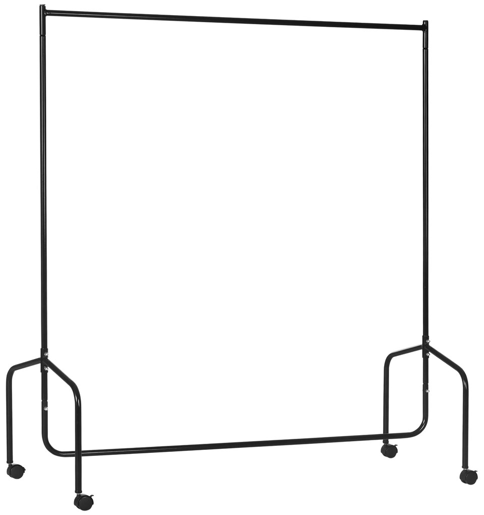 HOMCOM Charriot com Rodas 150x60x170 cm Organizador de Roupas com Rodas para Dormitório Entrada Corredor Preto