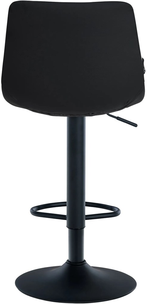 Banco de bar Jerry em couro sintético com estrutura preta 87-108,5 x 43 x 46,5 cm Preto