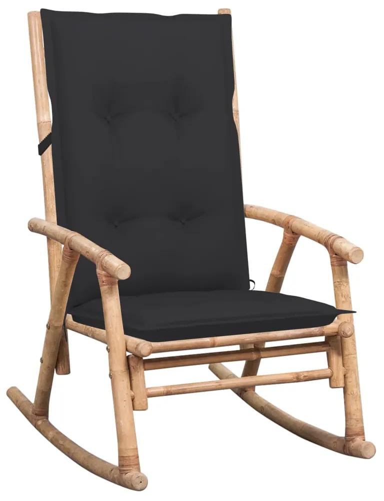 3063918 vidaXL Cadeira de baloiço com almofadão bambu
