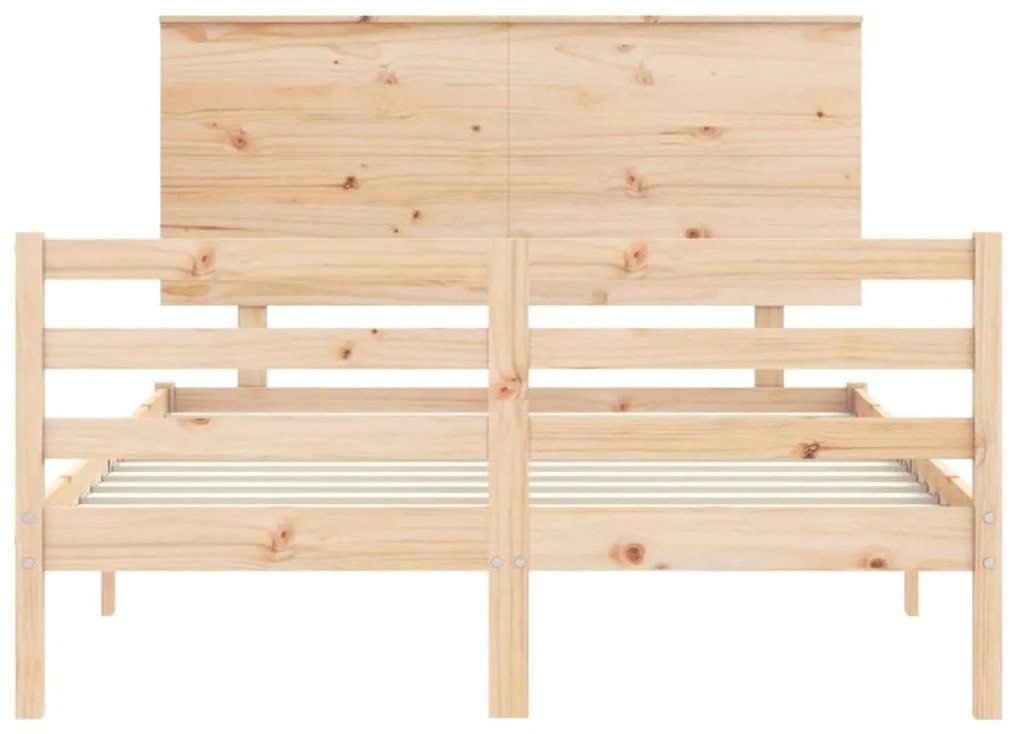 Estrutura de cama com cabeceira 140x200 cm madeira maciça