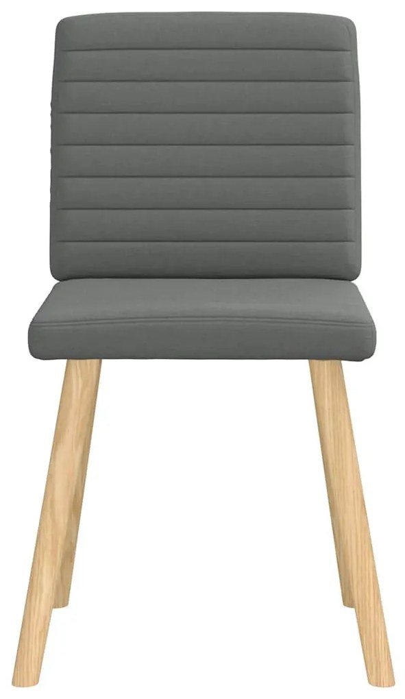 Cadeiras de jantar 6 pcs tecido cinzento-escuro