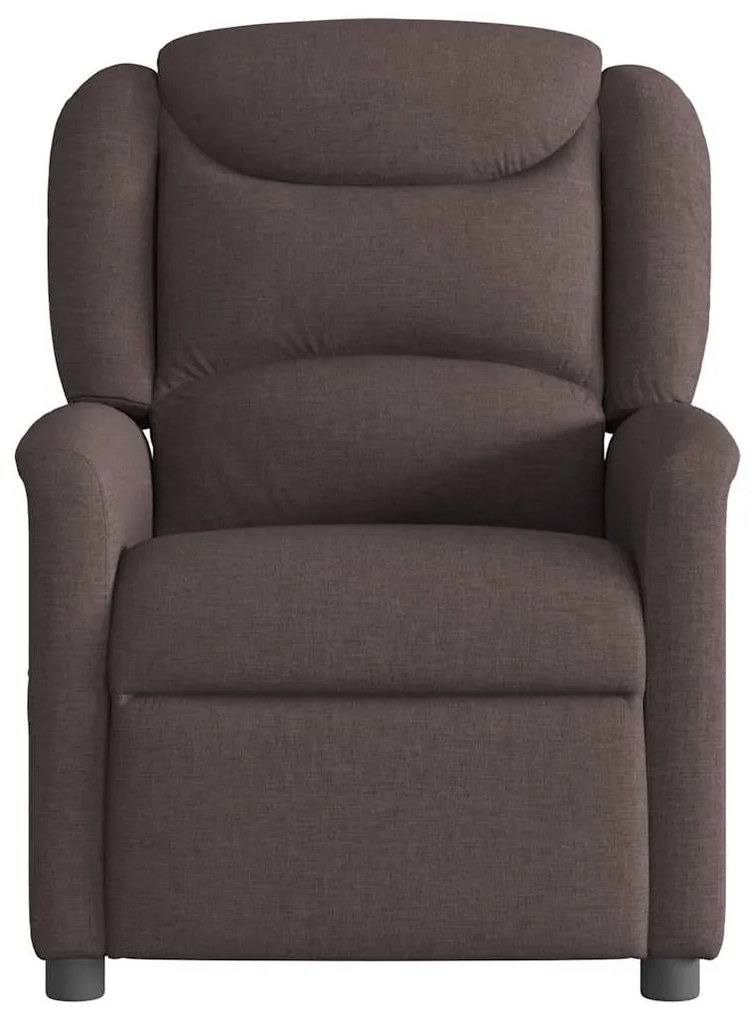 Poltrona reclinável tecido castanho-escuro