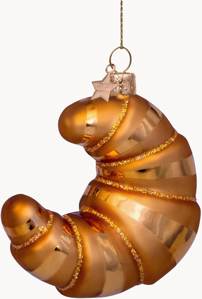 Ornamento de árvore de Natal artesanal Croissant