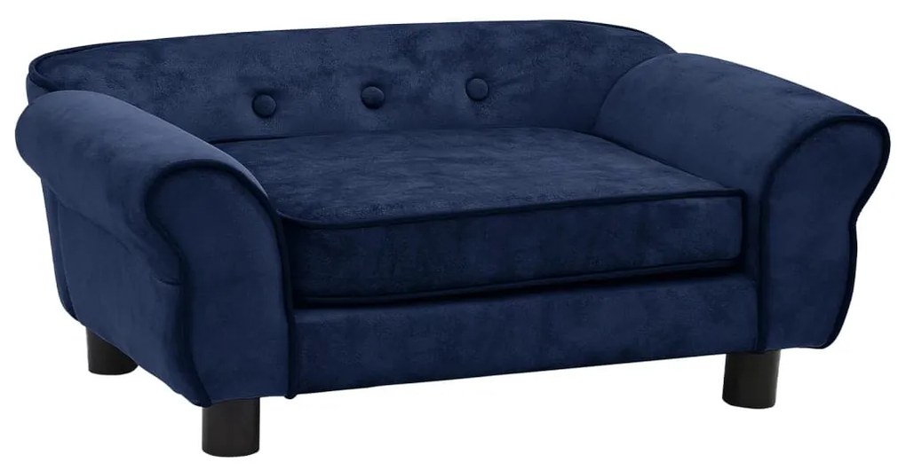 vidaXL Sofá para cães 72x45x30 cm pelúcia azul