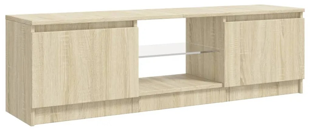 Móvel de TV com luzes LED 120x30x36 cm carvalho sonoma