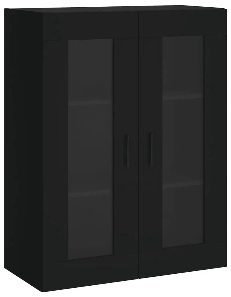 Móveis de parede 2 pcs derivados de madeira preto