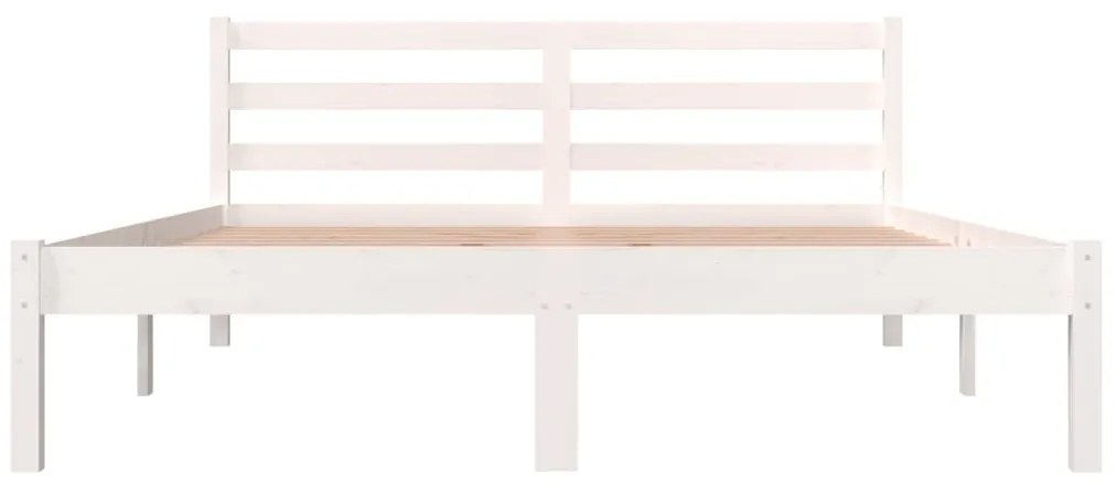 Estrutura de cama 140x190 cm pinho maciço branco