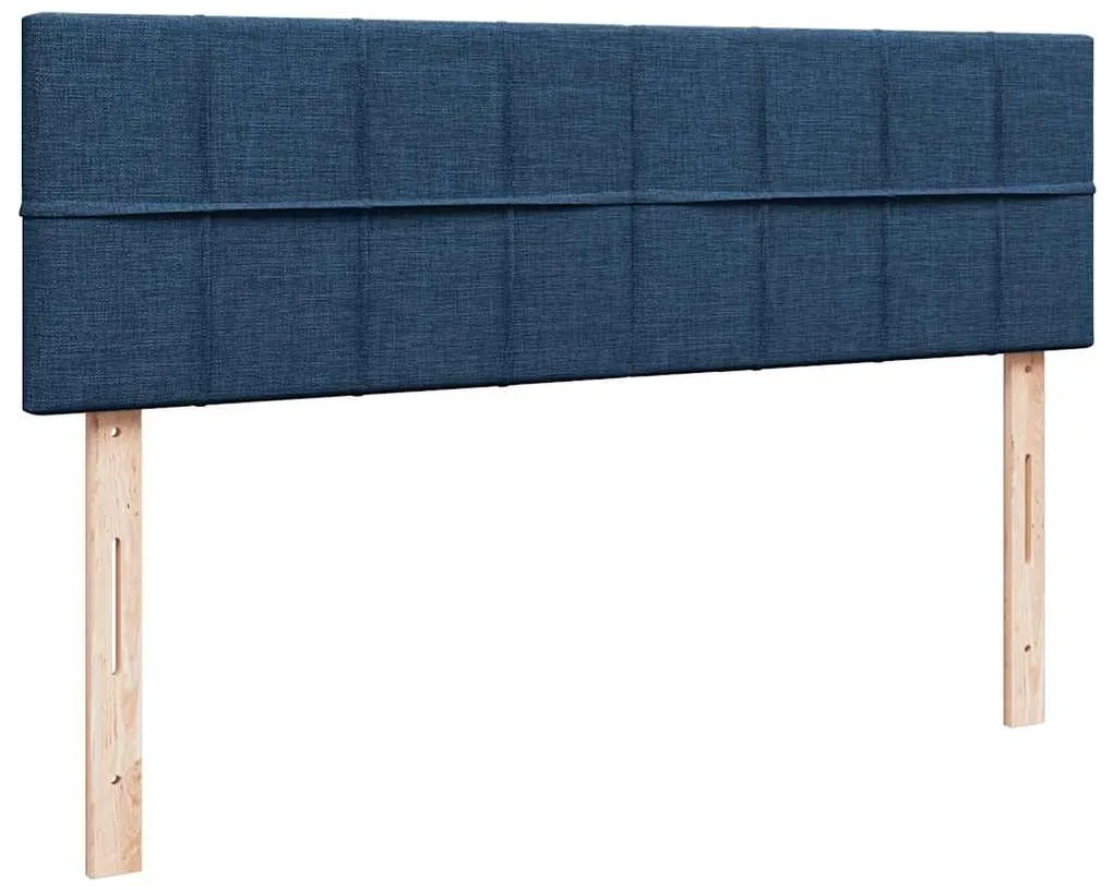 Estrutura de cama otomana com colchão tecido azul 140x200cm