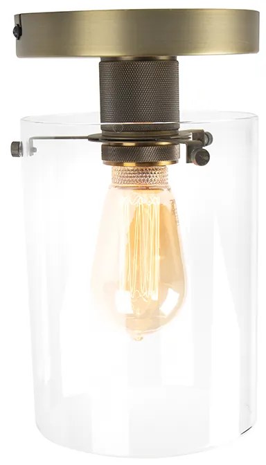 Candeeiro de teto moderno bronze com vidro - Dome