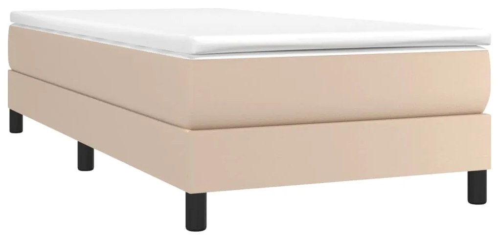 Estrutura de cama 90x190 cm couro artificial cappuccino