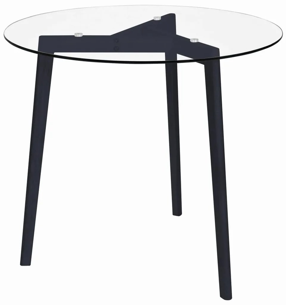 vidaXL Mesa de jantar 80 cm vidro temperado transparente