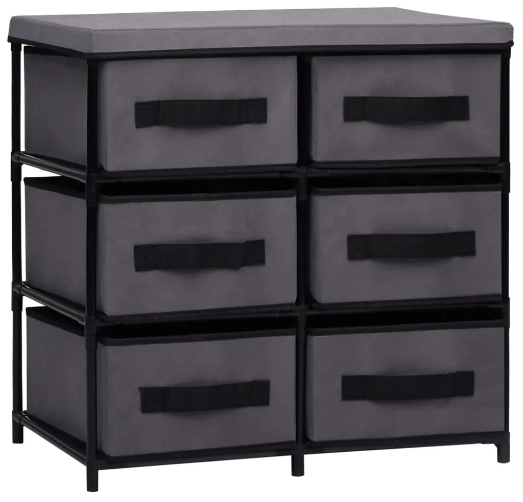 Armário de arrumação com 6 gavetas 55x29x55 cm aço cinzento