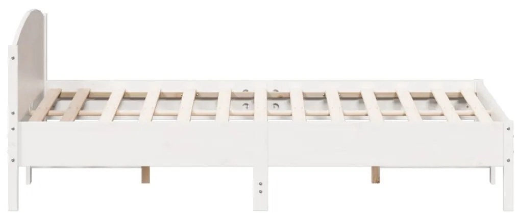 Cama sem colchão 200x200 cm madeira de pinho maciça branco