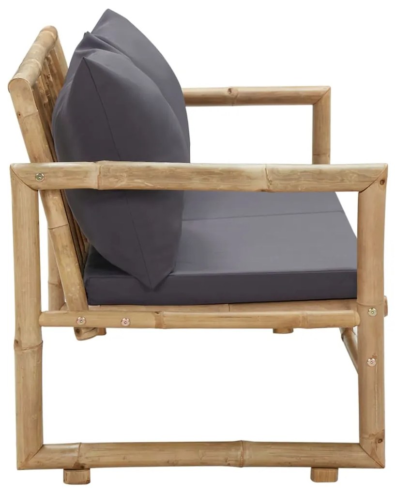 Banco de jardim com almofadões 115 cm bambu