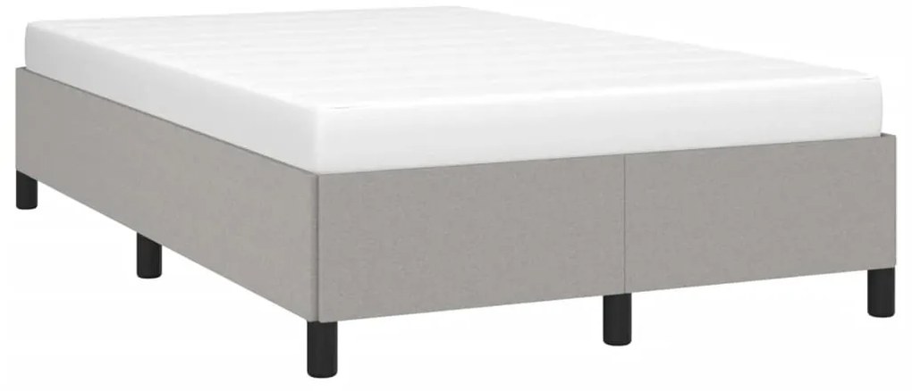 Estrutura de cama sem colchão cinza claro tecido