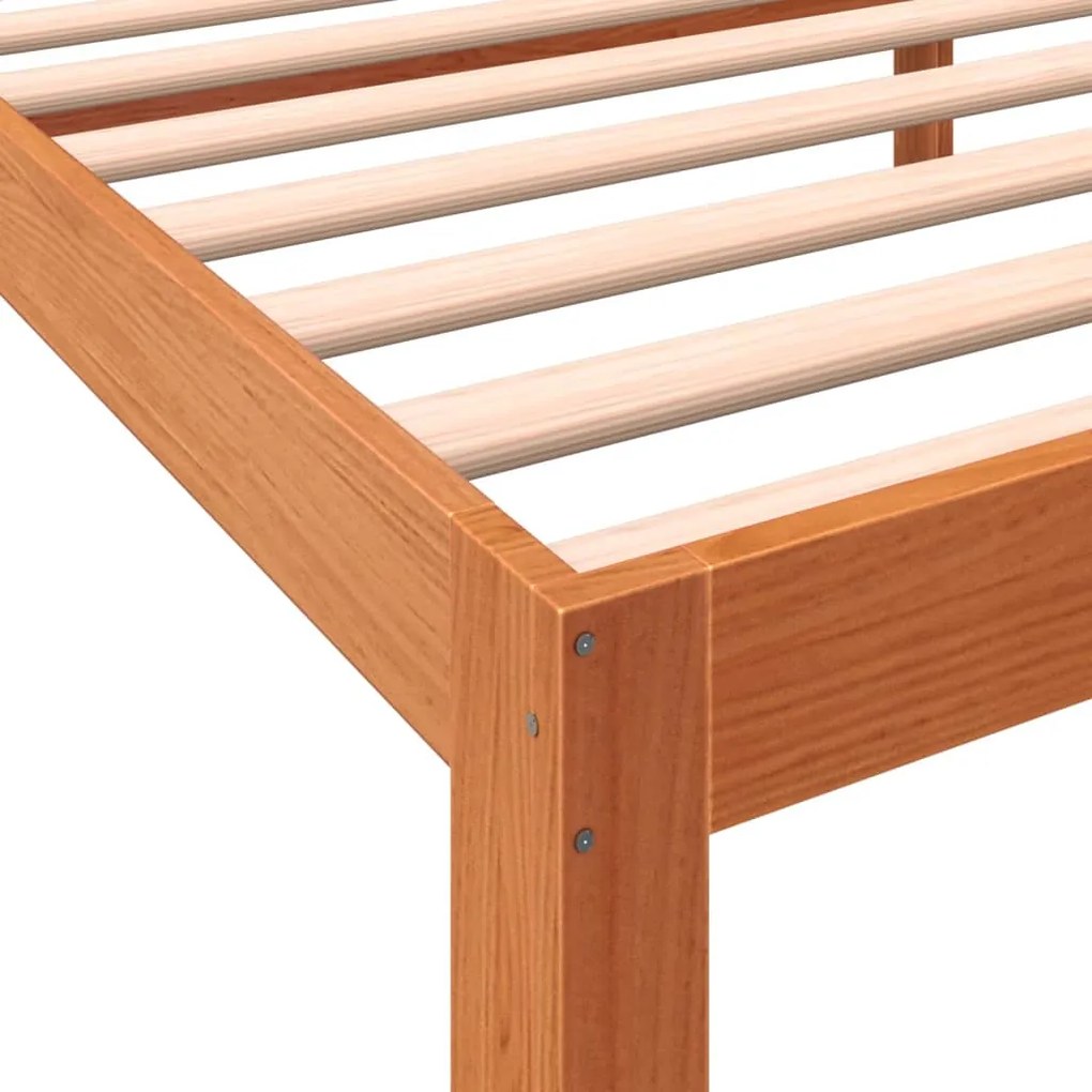 Cama sem colchão 90x200 cm pinho maciço castanho-mel