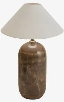 Candeeiro De Mesa Em Pedra Natural Yalvira Mármore Castanho Emperador & Branco Mate Ø35 Cm - ↑15 Cm Graciela - Sklum