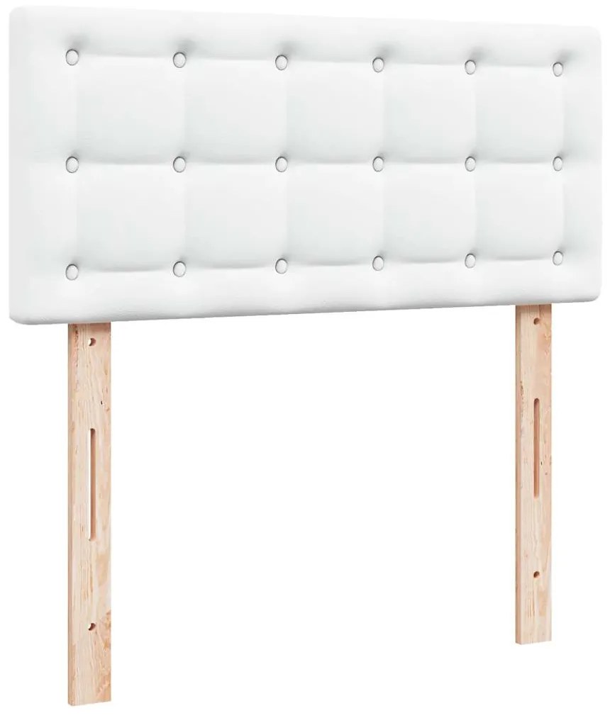 Estrutura de cama otomana com colchão 90x190 cm branco puro