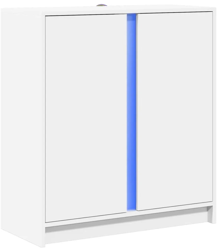 Aparador c/ luzes LED 77x34x85 cm derivados de madeira branco