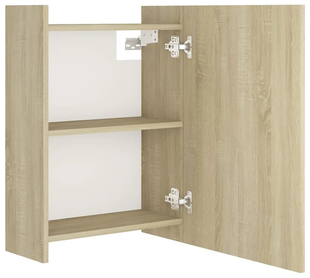 Armário casa banho c/ espelho derivados madeira carvalho sonoma