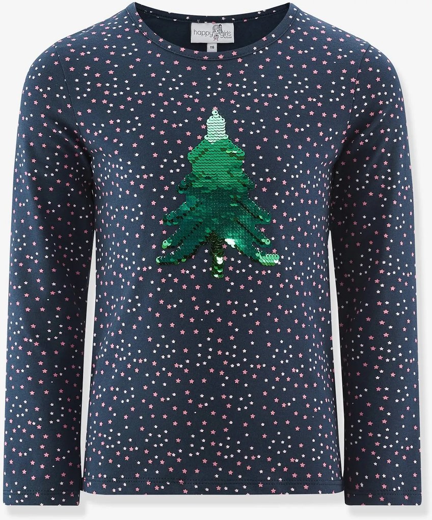 Camisola de Natal Happy Girls para menina marinho