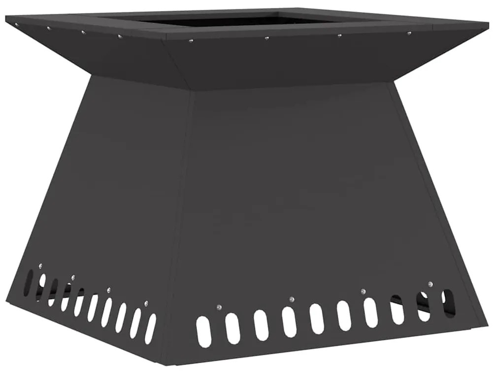 Fogo de Chão Preto 60x60x50 cm Aço