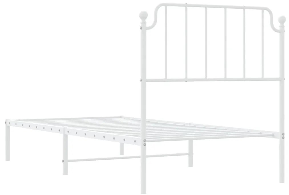 Estrutura de cama com cabeceira 90x190 cm metal branco