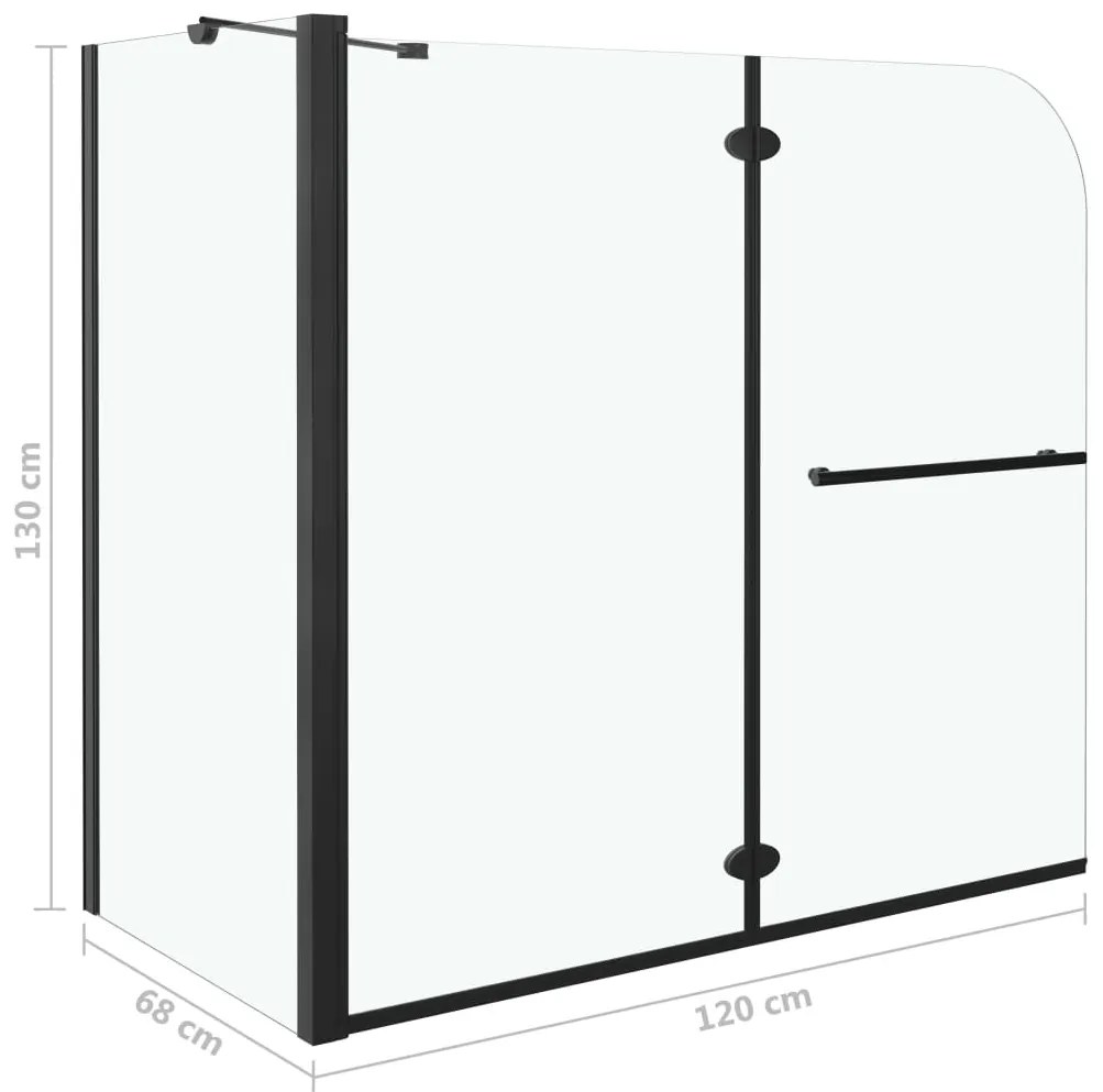 Divisória de chuveiro c/ dobragem dupla ESG 120x68x130 cm preto