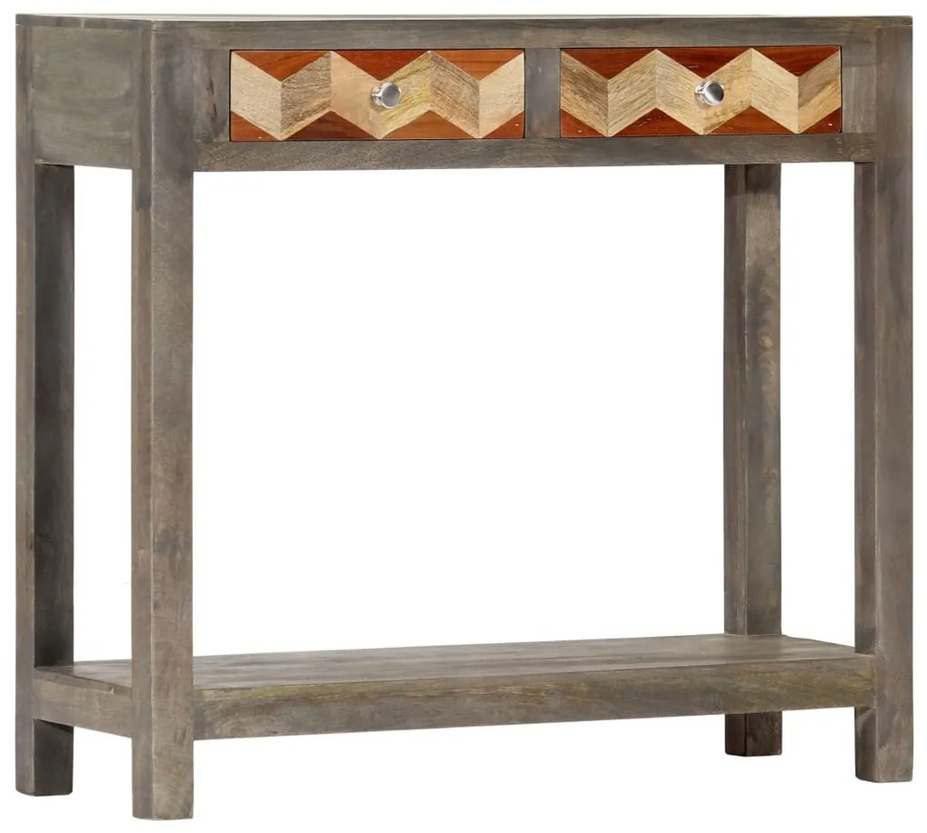 Mesa consola 86x30x76 cm madeira de mangueira maciça cinzento