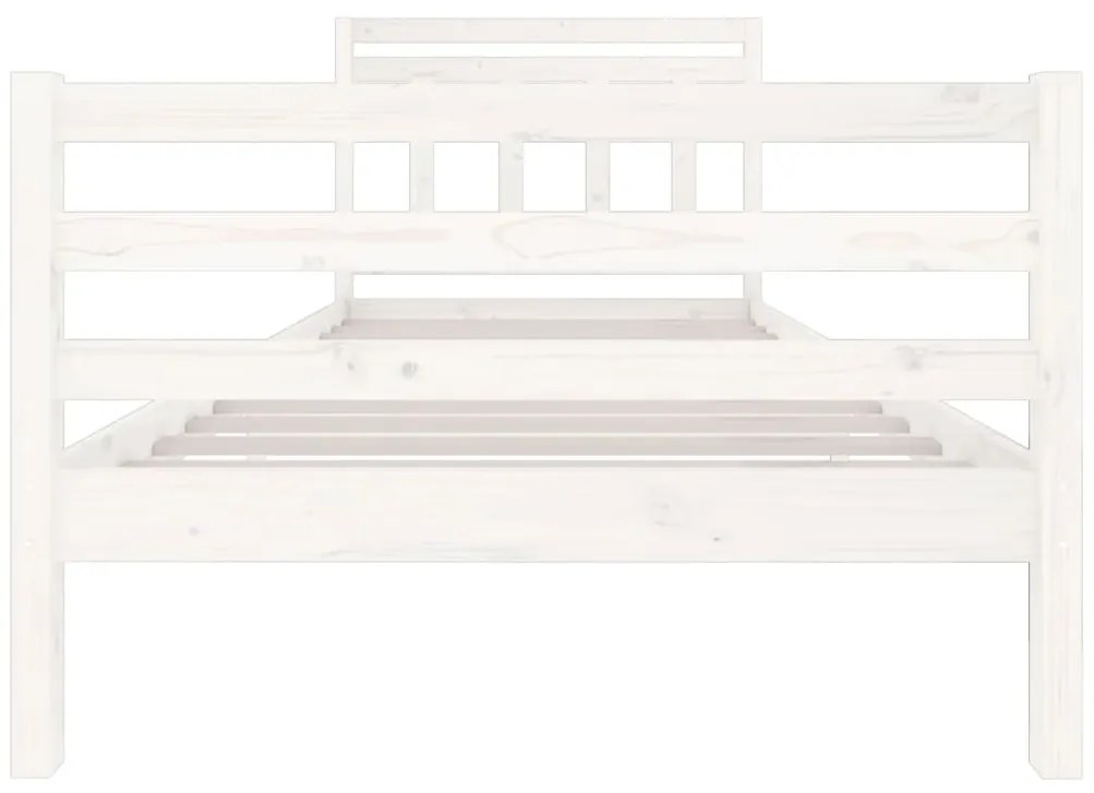 Estrutura de cama 100x200 cm madeira maciça branco