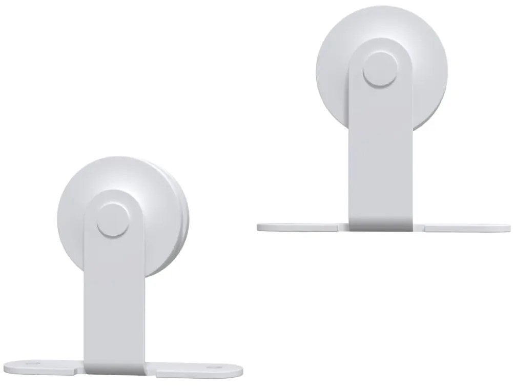 Kit de ferragens para porta deslizante 183 cm aço branco