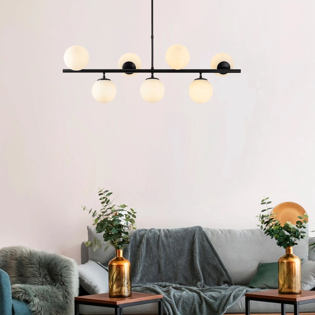 Candeeiro de Teto Fazli – Preto – 113 x 40 x 46-85 cm