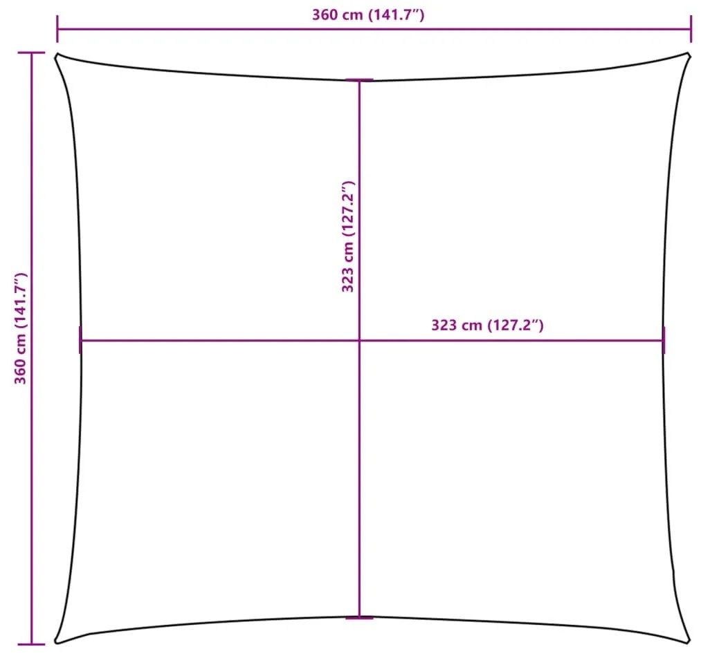 Para-sol vela tecido oxford quadrangular 3,6x3,6 m verde-escuro