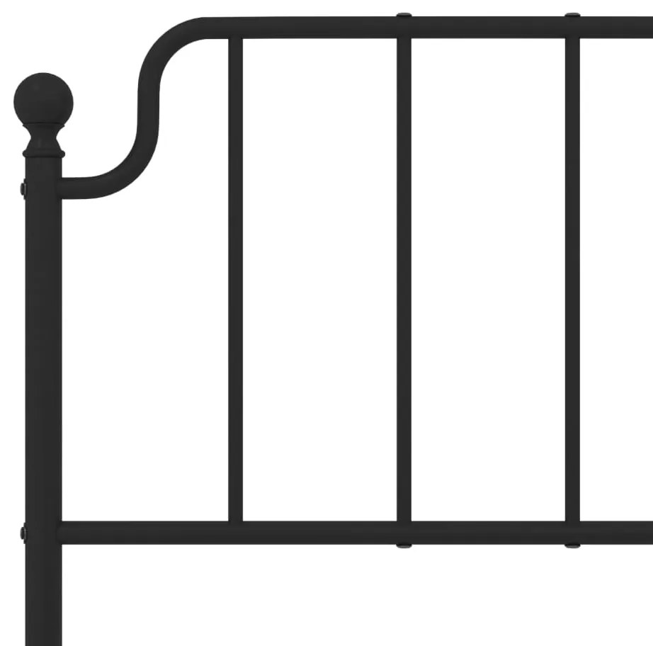 Estrutura de cama com cabeceira 120x200 cm metal preto