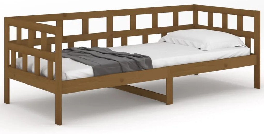 Sofá-cama 80x200 cm madeira de pinho maciça castanho-mel