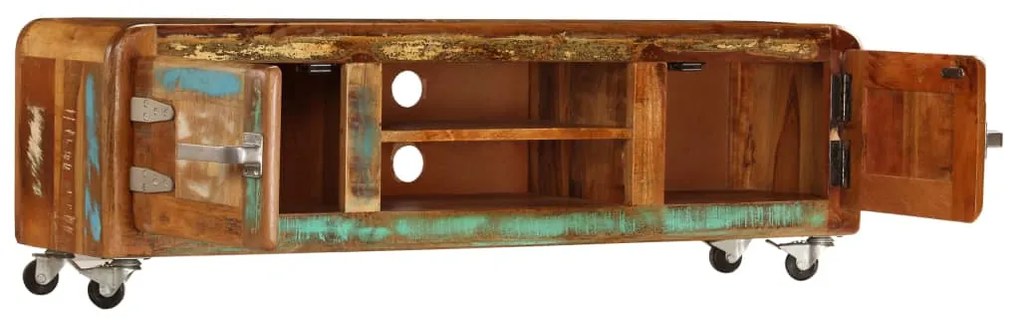 Móvel de TV 120x30x36 cm madeira recuperada maciça