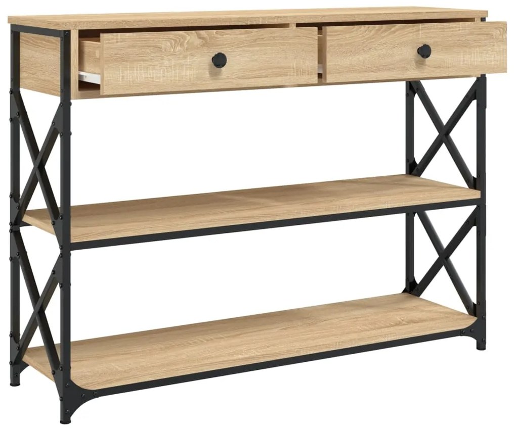 Mesa consola 100x28x75 cm derivados de madeira carvalho sonoma