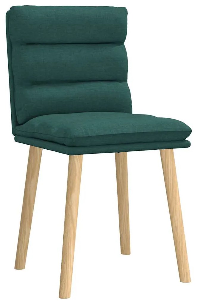 Cadeiras de jantar 2 pcs tecido verde-escuro