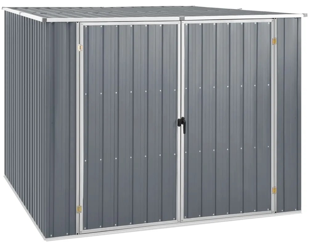 Abrigo de jardim 195x198x159 cm aço galvanizado cinzento