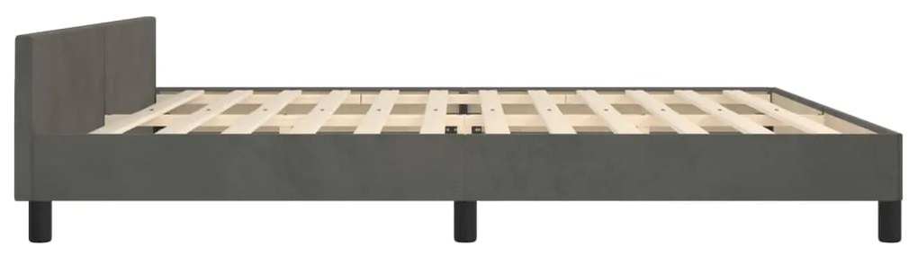 Estrutura de cama sem colchão 200x200 cm veludo cinzento-escuro